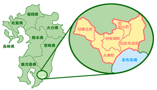 曽於地区森林組合管内図